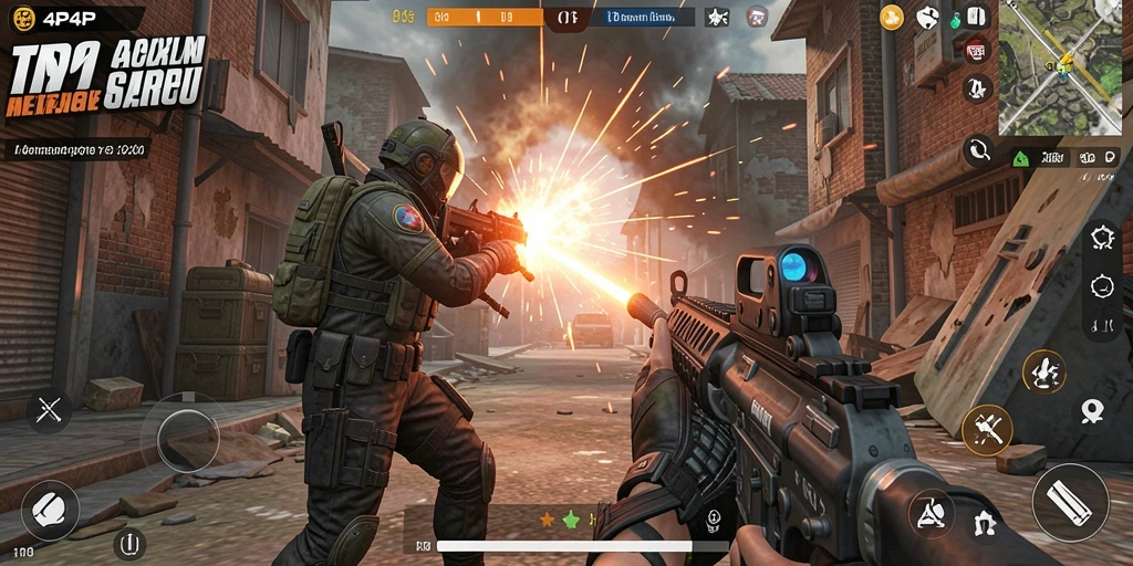 Tampilan gameplay seru dari 4P4P dengan aksi menegangkan.