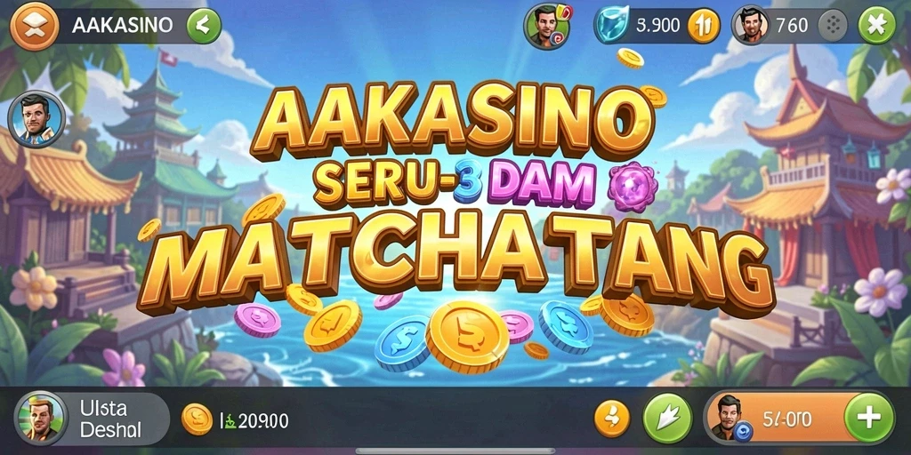Tampilan gameplay AAKASINO dengan petualangan Match-3 yang menarik.