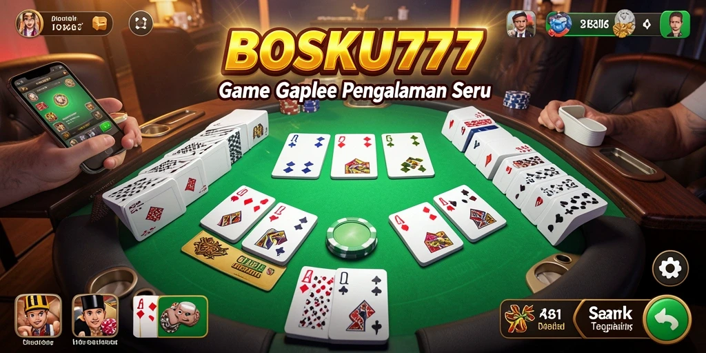 Tampilan gameplay seru di BOSKU777 saat bermain Gaple.