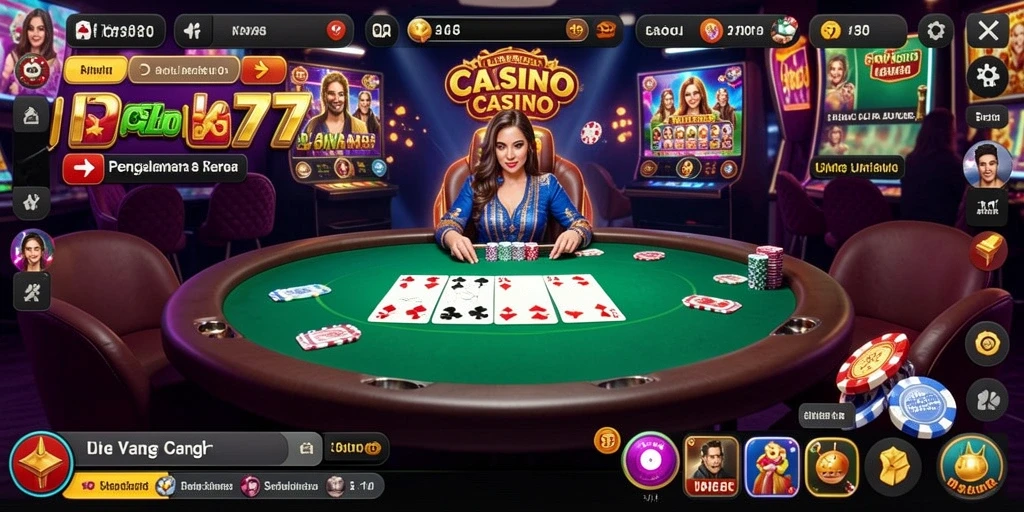 Screenshot gameplay DEWANAGA77 menampilkan suasana kasino langsung yang menggugah semangat.