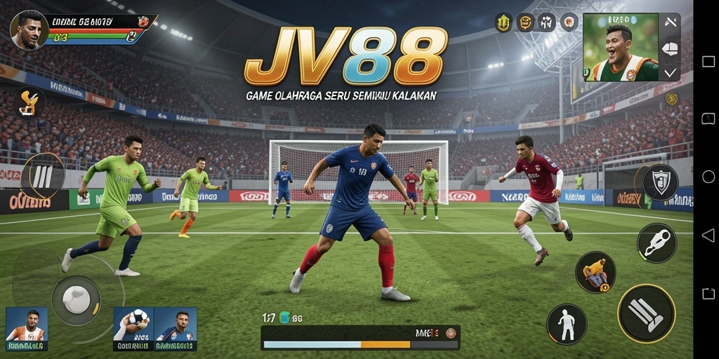 Screenshot JV88 menampilkan aksi olahraga yang dinamis dan seru.