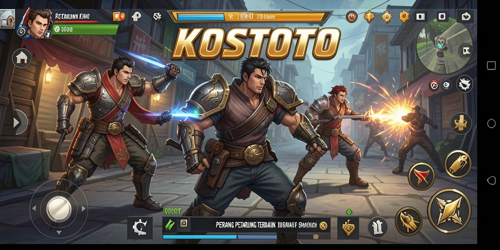 Gameplay KOSTOTO yang menegangkan dengan pertarungan seru.