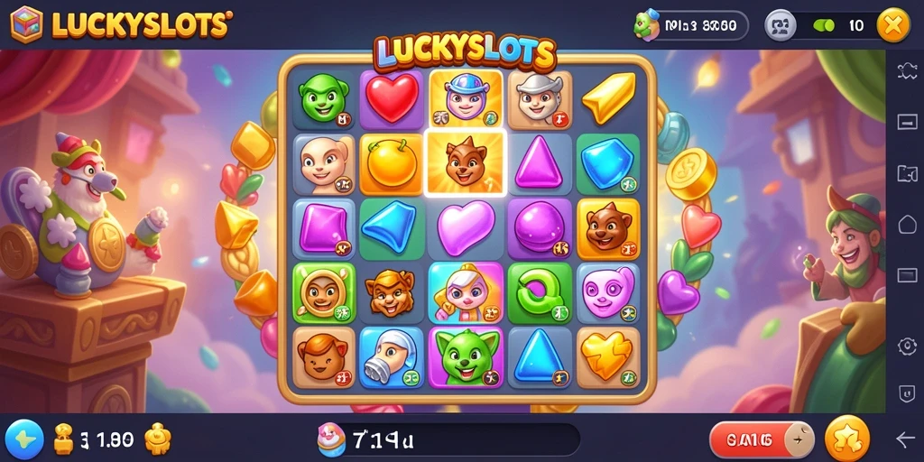 Tampilan gameplay seru dengan kombinasi simbol Match-3.