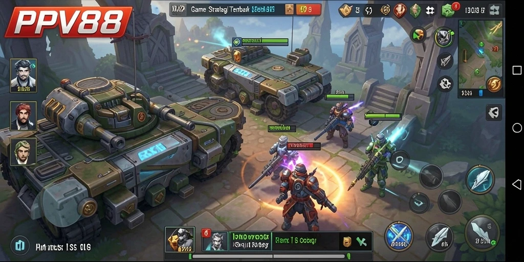 Gameplay PPV88 yang seru dalam membangun dan bertempur.