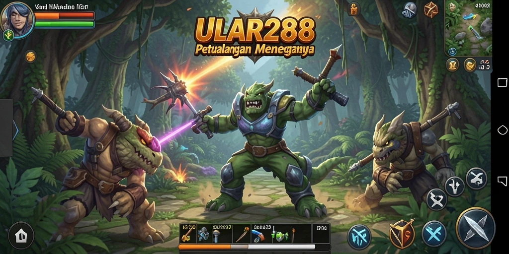 Tampilan gameplay menegangkan dalam ULAR288 yang penuh dengan aksi RPG.